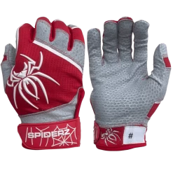 2022 Spiderz PRO Model Batting Gloves: Red/White