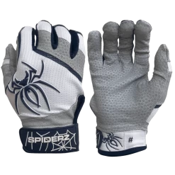 2022 Spiderz PRO Model Batting Gloves: White/Navy Blue