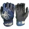 2023 Spiderz Pro Model Batting Gloves: Navy Blue/White -Baseball Promotions Shop 2023SpiderzProModelBattingGloves Navy White Title