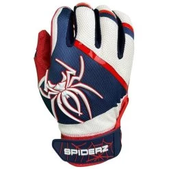 2023 Spiderz Pro Model Batting Gloves: White/Red/Navy -Baseball Promotions Shop 2023SpiderzProModelBattingGloves White Red Navy2023SpiderzProModelBattingGloves White Red Navy 1