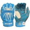 2023 Spiderz HYBRID Batting Gloves: Columbia Blue/White -Baseball Promotions Shop 22CarolinaWhite