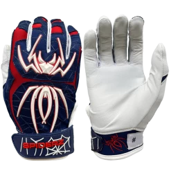 2022 Spiderz ENDITE Batting Gloves: Navy Blue/Red/White