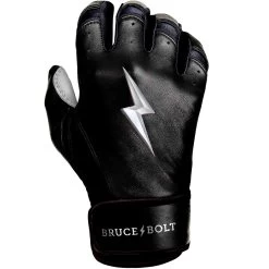 Bruce Bolt PREMIUM PRO Chrome Series Short Cuff Batting Gloves: Black -Baseball Promotions Shop BB SC CHRB4