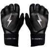 Bruce Bolt PREMIUM PRO Chrome Series Long Cuff Batting Gloves: Black -Baseball Promotions Shop BLACKLONG