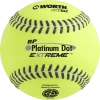 Worth Platinum Dot EXTREME Batting Practice Softballs: BPX12U -Baseball Promotions Shop BPX12U