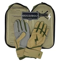 Bruce Bolt Premium Pro Military Series Long Cuff Batting Gloves: Beige -Baseball Promotions Shop IMG 0884