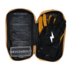Bruce Bolt PREMIUM PRO Long Cuff Batting Gloves: Black -Baseball Promotions Shop LC BLKG BAG2
