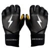 Bruce Bolt PREMIUM PRO Long Cuff Batting Gloves: Black -Baseball Promotions Shop LC BLKG HERO