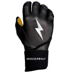 Bruce Bolt PREMIUM PRO Long Cuff Batting Gloves: Black -Baseball Promotions Shop LC BLKG RIGHT