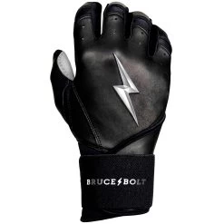Bruce Bolt PREMIUM PRO Chrome Series Long Cuff Batting Gloves: Black -Baseball Promotions Shop LC CHRB RIGHT