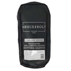 Bruce Bolt PREMIUM PRO Chrome Series Long Cuff Batting Gloves: White -Baseball Promotions Shop LC CHRW BAG