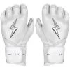 Bruce Bolt PREMIUM PRO Chrome Series Long Cuff Batting Gloves: White -Baseball Promotions Shop LC CHRW HERO