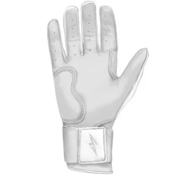 Bruce Bolt PREMIUM PRO Chrome Series Long Cuff Batting Gloves: White -Baseball Promotions Shop LC CHRW PALM