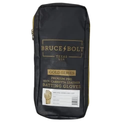 Bruce Bolt PREMIUM PRO Gold Series Batting Gloves: Long Cuff -Baseball Promotions Shop LC GLD BAG