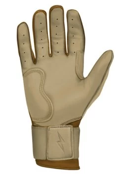 Bruce Bolt PREMIUM PRO Gold Series Batting Gloves: Long Cuff -Baseball Promotions Shop LC GLD PALM