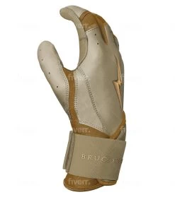 Bruce Bolt PREMIUM PRO Gold Series Batting Gloves: Long Cuff -Baseball Promotions Shop LC GLD SIDE