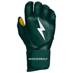 Bruce Bolt PREMIUM PRO Long Cuff Batting Gloves: Green -Baseball Promotions Shop LC GRNG RIGHT