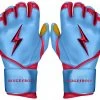 Bruce Bolt PREMIUM PRO BADER Series Long Cuff Batting Gloves: Baby Blue -Baseball Promotions Shop LC HBB HERO