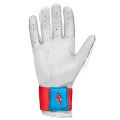 Bruce Bolt PREMIUM PRO BRINSON Series Long Cuff Batting Gloves: White -Baseball Promotions Shop LC LBW PALM