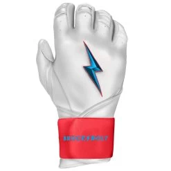 Bruce Bolt PREMIUM PRO BRINSON Series Long Cuff Batting Gloves: White -Baseball Promotions Shop LC LBW RIGHT