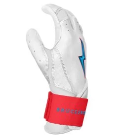 Bruce Bolt PREMIUM PRO BRINSON Series Long Cuff Batting Gloves: White -Baseball Promotions Shop LC LBW SIDE
