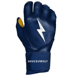 Bruce Bolt PREMIUM PRO Long Cuff Batting Gloves: Navy -Baseball Promotions Shop LC NVYG RIGHT