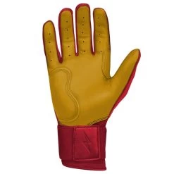 Bruce Bolt PREMIUM PRO Long Cuff Batting Gloves: Red -Baseball Promotions Shop LC REDG PALM