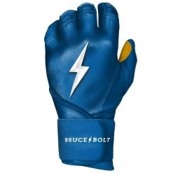 Bruce Bolt PREMIUM PRO Long Cuff Batting Gloves: Royal -Baseball Promotions Shop LC ROYG LEFT