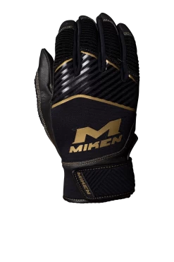 Miken Softball MK7X Adult Black And Gold Batting Gloves: MBGGLD-BLK -Baseball Promotions Shop MBGGLDblack3