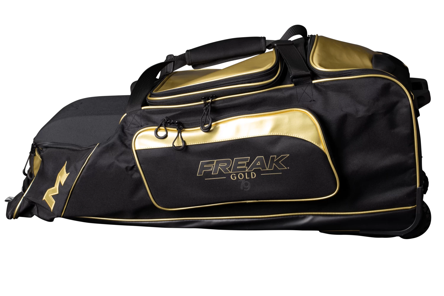 2022 Miken MK7X Championship Wheeled Roller Bag (Freak Gold Series): MKMK7X-CH-GLD 3 2022 Miken MK7X Championship Wheeled Roller Bag (Freak Gold Series): MKMK7X-CH-GLD