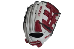 Miken Pro Series 14″ Slow Pitch Fielding Glove – White/Scarlet/Navy: PRO140WSN -Baseball Promotions Shop PRO140WSN BACK