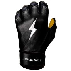 Bruce Bolt PREMIUM PRO Short Cuff Batting Gloves: Black -Baseball Promotions Shop SC BLKG LEFT