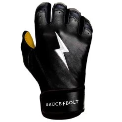 Bruce Bolt PREMIUM PRO Short Cuff Batting Gloves: Black -Baseball Promotions Shop SC BLKG RIGHT