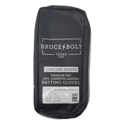 Bruce Bolt PREMIUM PRO Chrome Series Short Cuff Batting Gloves: White -Baseball Promotions Shop SC CHRW BAG