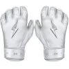 Bruce Bolt PREMIUM PRO Chrome Series Short Cuff Batting Gloves: White -Baseball Promotions Shop SC CHRW HERO