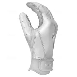 Bruce Bolt PREMIUM PRO Chrome Series Short Cuff Batting Gloves: White -Baseball Promotions Shop SC CHRW SIDE