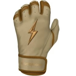 Bruce Bolt PREMIUM PRO Gold Series Batting Gloves: Short Cuff -Baseball Promotions Shop SC GLD LEFT