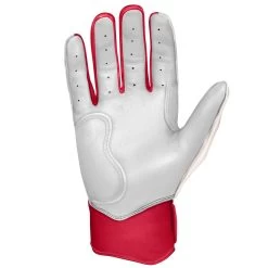 Bruce Bolt PREMIUM PRO BADER Series Short Cuff Batting Gloves: White -Baseball Promotions Shop SC HBW PALM