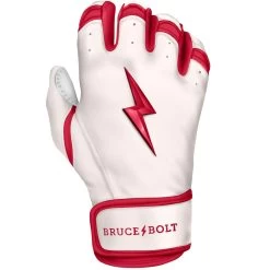 Bruce Bolt PREMIUM PRO BADER Series Short Cuff Batting Gloves: White -Baseball Promotions Shop SC HBW RIGHT