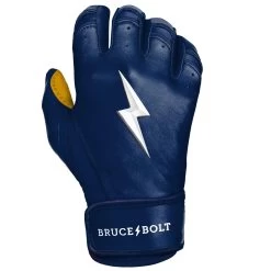 Bruce Bolt PREMIUM PRO Short Cuff Batting Gloves: Navy -Baseball Promotions Shop SC NVYG RIGHT