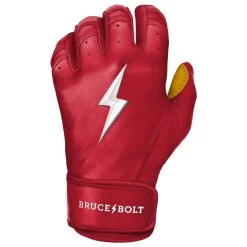 Bruce Bolt PREMIUM PRO Short Cuff Batting Gloves: Red -Baseball Promotions Shop SC REDG LEFT