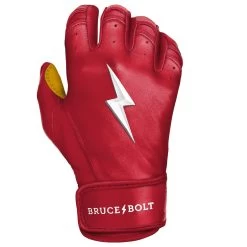 Bruce Bolt PREMIUM PRO Short Cuff Batting Gloves: Red -Baseball Promotions Shop SC REDG RIGHT