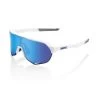 100% S2 Sunglasses Matte White - HiPER Blue Multilayer Mirror Lens -Baseball Promotions Shop SP21 S2 60006 00006 3Q