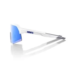 100% S3 Sunglasses Matte White - HiPER Blue Multilayer Mirror Lens -Baseball Promotions Shop SP21 S3 60005 00006 PROFILE