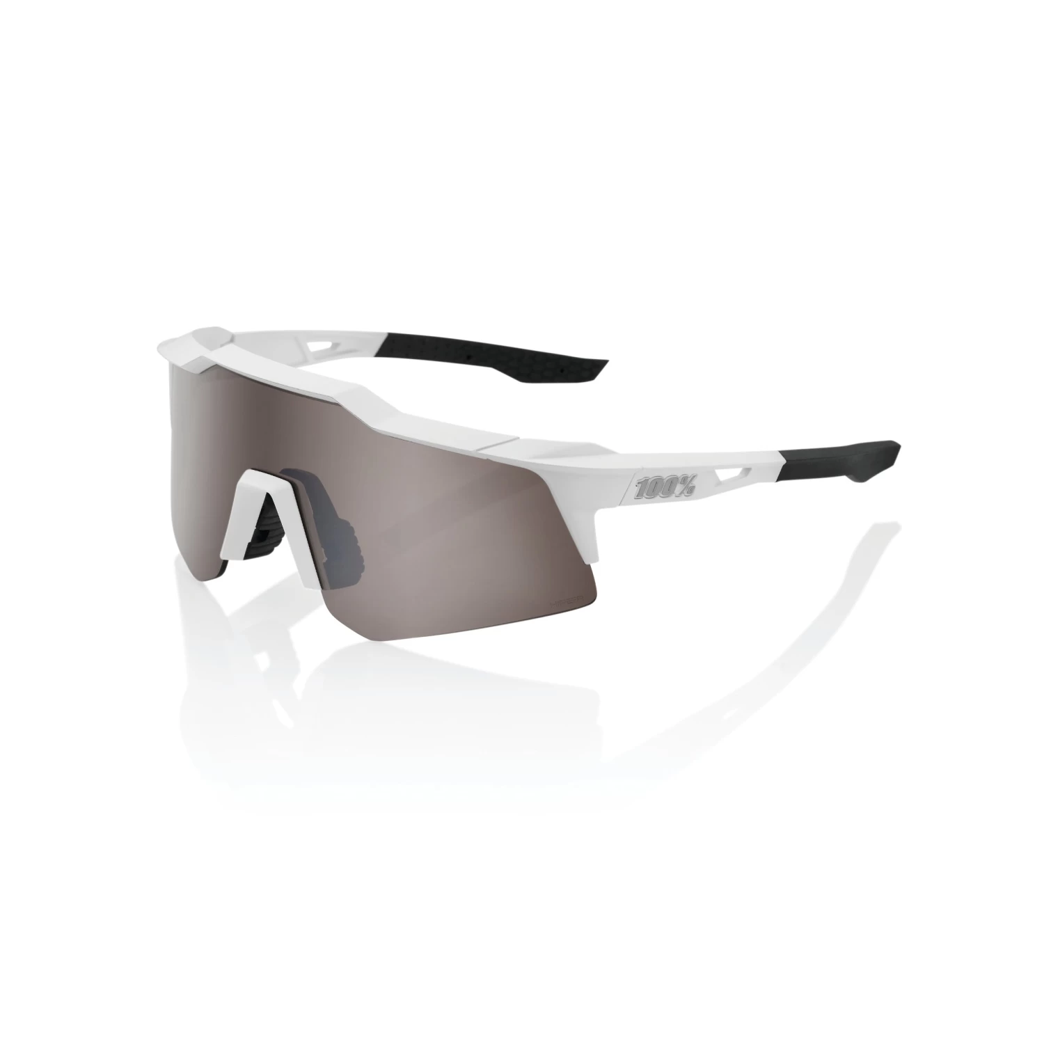 100% SPEEDCRAFT XS Matte White - HiPER Silver Multilayer Mirror Lens 3 100% SPEEDCRAFT XS Matte White - HiPER Silver Multilayer Mirror Lens