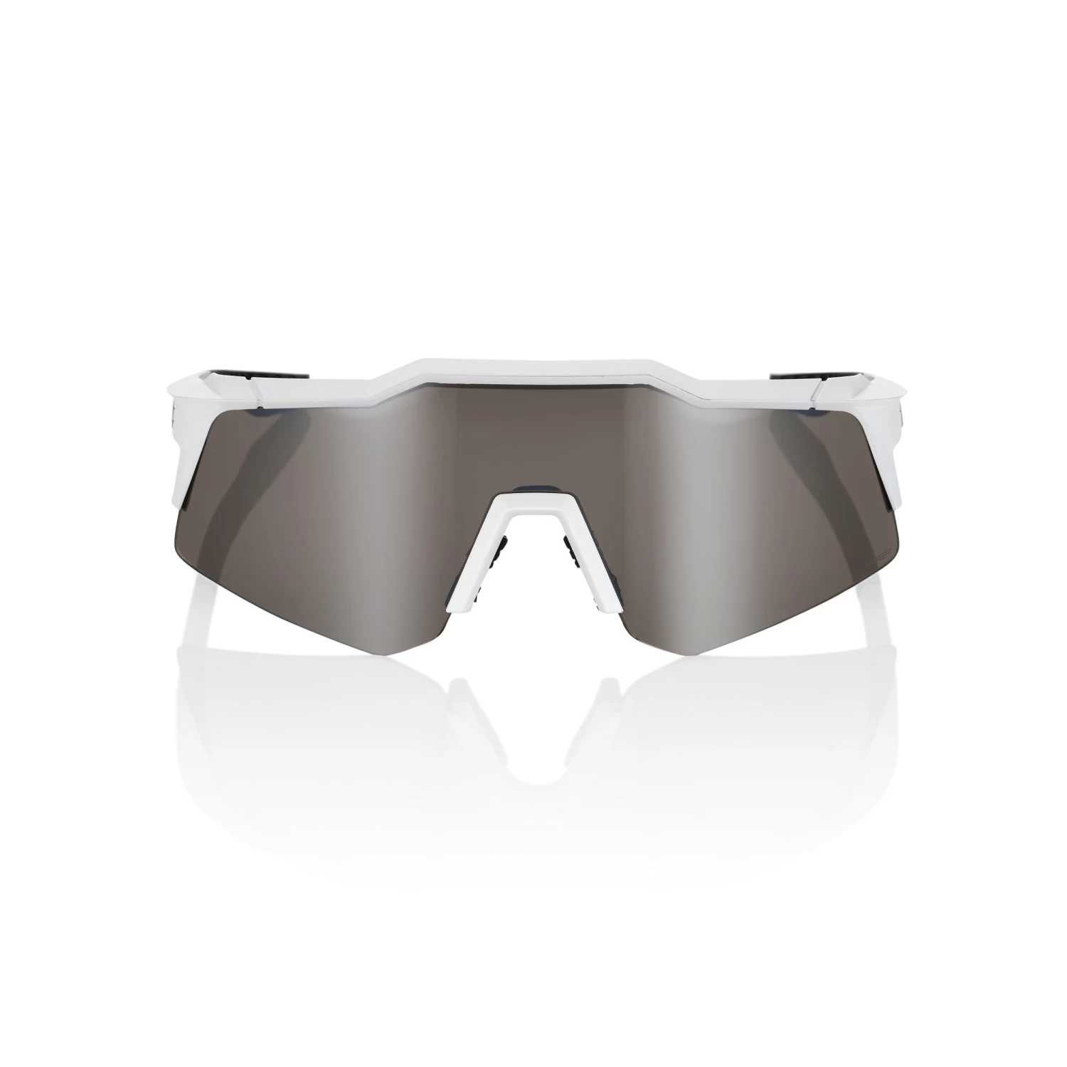 100% SPEEDCRAFT XS Matte White - HiPER Silver Multilayer Mirror Lens 4 100% SPEEDCRAFT XS Matte White - HiPER Silver Multilayer Mirror Lens - Image 2