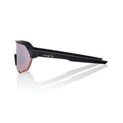 100% S2 Sunglasses Soft Tact Black - HiPER Crimson Silver Mirror Lens -Baseball Promotions Shop SP22 S2 60006 00002 PROFILE