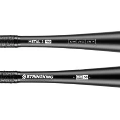 2022 StringKing Metal 2 PRO (-3) BBCOR Baseball Bat -Baseball Promotions Shop StringKing Metal 2 Pro BBCOR 33 Inch 30 Ounce Baseball Bat Close Up base 2x