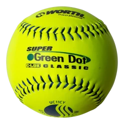 Worth 11" USSSA Super Green Dot Classic W Composite Softballs (Dozen): UC11CY
