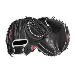 2022 Wilson A2000 M1DSS 33.5" Catcher's Mitt: WTA20RB22M1DSS -Baseball Promotions Shop WBW100401 8 A2000 M1D C 335 Black White Red.png.cq5dam.web .1200.1200